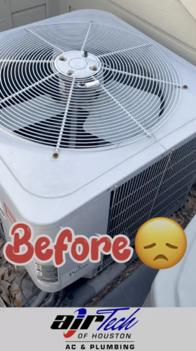 old ac condenser unit installed outside a home